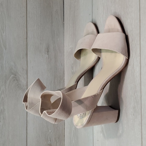 Vince Camuto Women Citriana Leather Blush Ankle Strap Block Heels shoes sz 11M - Picture 3 of 12